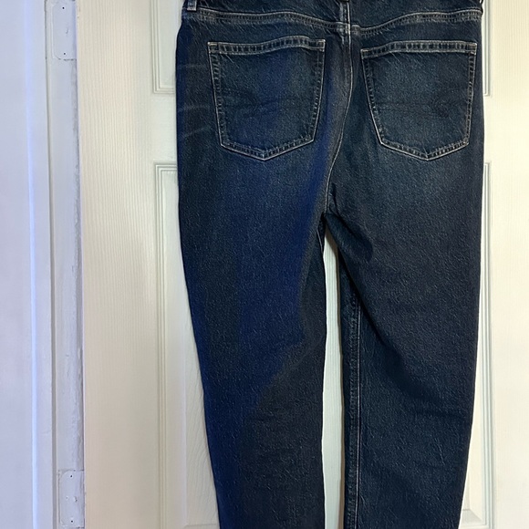 American Eagle Outfitters Dark Blue Denim super high-rise ankle straight Sz 16R - Picture 7 of 7